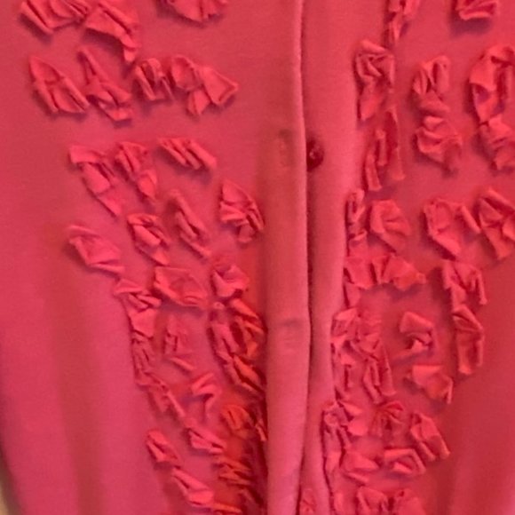 DownEast Pink Floral Applique Cardigan Sweater - Picture 7 of 14